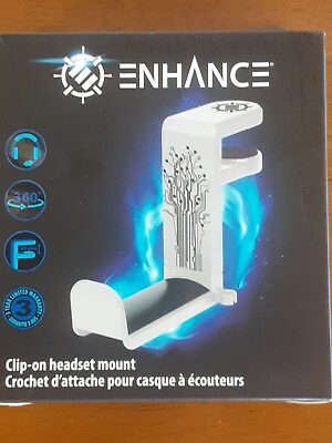 Gaming Headset Holder Hanger Mount by ENHANCE Adjustable Under Desk Design $16.99