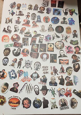 #ad 100 Horror Stickers Skateboard Chucky Monster Vampire Gaga Blood Jason Laptop $9.00