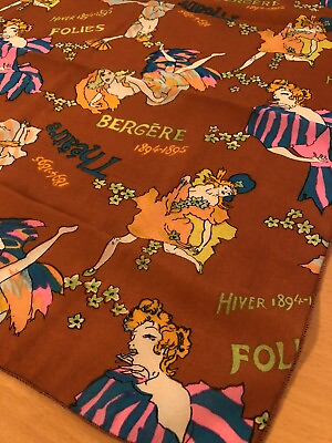 #ad Vintage Scarf Poster Art from Folies Bergere by French Artist Jules Cheret 20” $18.00