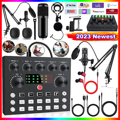#ad Recording Studio Equipment Podcast Equipment Bundle Kit Audio Interface DJ Mixer $37.49