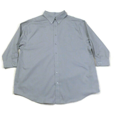 #ad Roundtree amp; Yorke Easy Care Shirt Mens Size 3X 3 4 Sleeve Button Up Gray Pocket $13.34