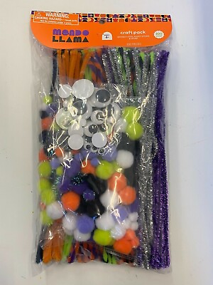 #ad Halloween craft pack 300 pieces pipe cleaners google eyes and pom poms DIY $9.99
