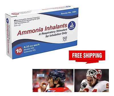 #ad DYNAREX AMMONIA INHALANT AMPULES 10CT SMELLING SALTS FOR ALERT WORKOUTS $9.49
