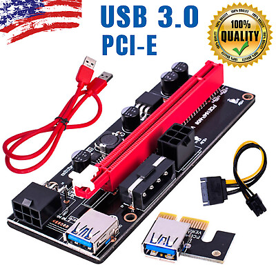 #ad LOT PCI E 1x to 16x Powered USB3.0 GPU Riser Extender Adapter Card VER009S US $9.95