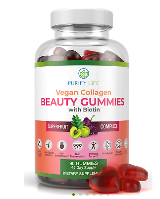 #ad Purify Life Vegan Collagen Beauty Gummies with Biotin 90 Gummies $27.96
