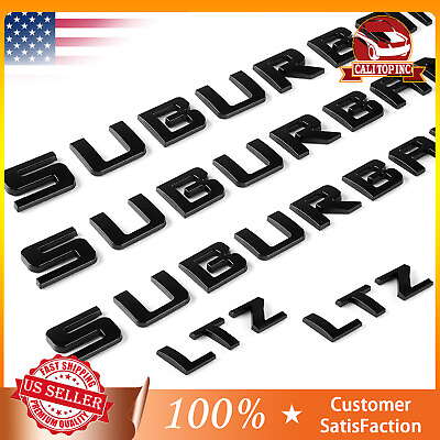 #ad #ad 5PCS Gloss Black For Suburban LTZ Emblems Letters Badge Nameplate Door Liftgate $28.99