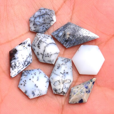 #ad Natural Dendrite Opal Top Quality Untreated Rose Cut Gemstones Lot 13mm 21mm $19.67