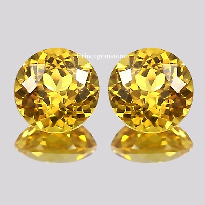 #ad Loose Gemstone Natural Yellow Sapphire Excellent Cut 18 Ct Certified 1 Pair P511 $14.82