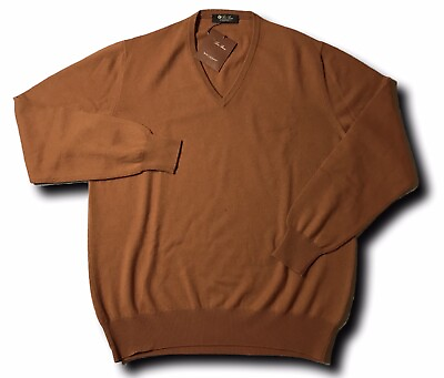 #ad Loro Piana Rust Baby Cashmere sweater Size XXXL EU 58 Made in Italy $1424.25