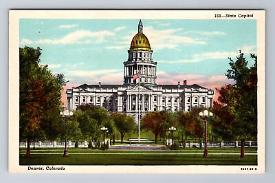 #ad Denver CO Colorado State Capitol Building Gold Dome Antique Vintage Postcard $7.99