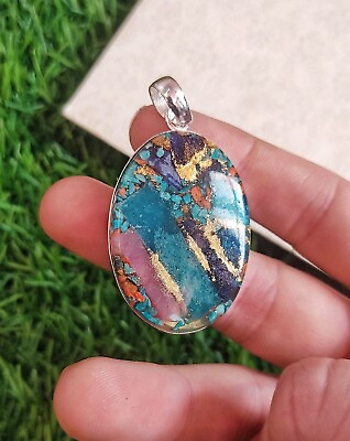 #ad Oyster Copper Turquoise Gemstone 925 Sterling Silver Jewelry Pendant 2.17quot; $13.99