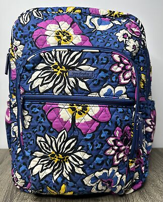 #ad VERA BRADLEY Large Campus Backpack African Violet Blue Purple Floral 14314 165 $49.00