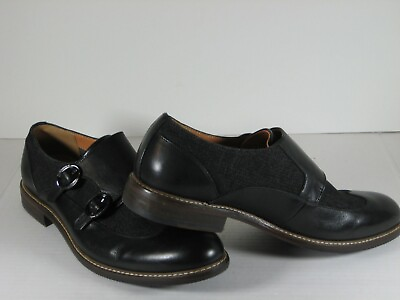 #ad Men#x27;s Black Leather Wingtip Monk Strap Dress Shoes Vintage Foundry Co. US Size 9 $74.99