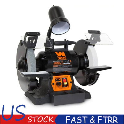 #ad 5 Amp 8 Inch Variable Speed Bench Grinder with Flexible Work Light Benchtop New $199.21