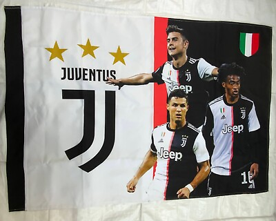 #ad JUVENTUS Ronaldo Soccer Banner Flag Soccer Football Size 52x36 $42.50