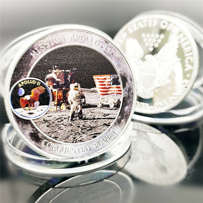 #ad 2019 US 50th Anniversary Apollo 11 Moon Landing Silver Eagle Commemorative Coin $9.49