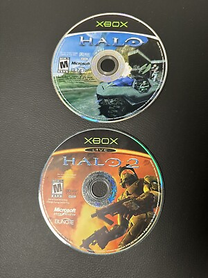#ad Halo 1 and Halo 2 Microsoft Xbox 2001 2004 Fast Free Shipping $19.95