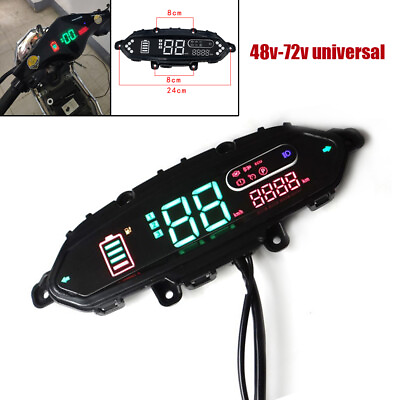 48V 72V Electric Bicycle Meter Odometer Control Panel Dash Display Universal $28.89