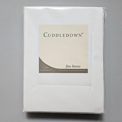 #ad Cuddledown Queen Flat Sheet Ivory 350 TC Percale 100% Cotton NEW $34.99