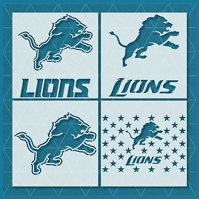 #ad Detroit Lions stencil Reusable amp; Durable 10 mil Free Shipping Custom $21.99