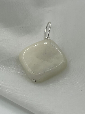 #ad Natural Rose Quartz Gemstone Small Flat Diamond Shaped Pendant $9.99