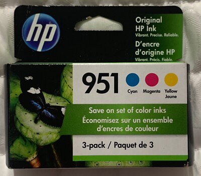 #ad HP 951 Cyan Magenta Yellow Ink Cartridges CR314FN Exp 2025 Sealed Retail Box $49.98