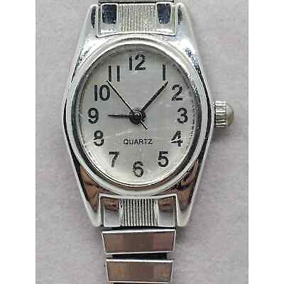 #ad Women#x27;s small classic dress watch. White oval face with black accents $324.54