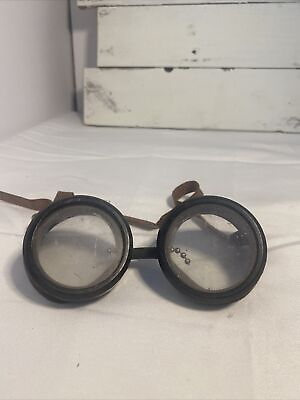 #ad Vintage Safety Welding Goggles Welsh Bakelite Clear Glasses Cosplay Steampunk $19.34