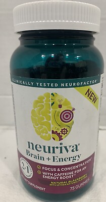 #ad NEW Neuriva Brain Energy 75 Gummies Natural Blackberry Exp 8 2024 $14.99