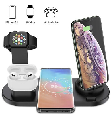 #ad Wireless Charger Rotatable Dock 4 in 1 QI Charger Phone Holder Universal $16.99