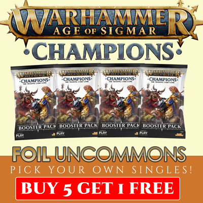 #ad Warhammer Champions Wave 1 Single Cards Uncommon FOIL Buy 5 get 1 free GBP 2.06