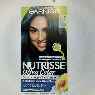 #ad GARNIER NUTRISSE Ultra Nourishing Color Creme TL1 Teal Forest Deep Intense Teal $8.99