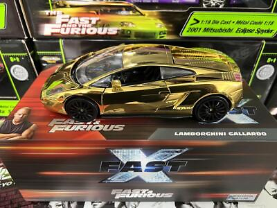 #ad JADA TOYS FASTamp;FURIOUS FASTⅩ 1 24 Lamborghini Gold color Die Cast Car Used $347.88