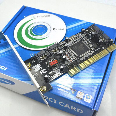 #ad 4 Ports PCI SATA Raid Controller Internal Expansion Card $14.98