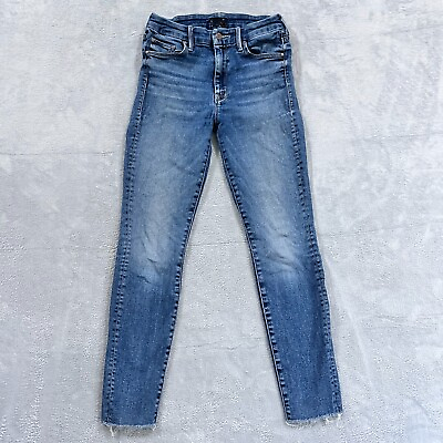 #ad Mother Jeans Womens 26 Blue Looker Ankle Fray Need For Speed Stretch USA Raw Hem $59.99