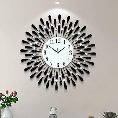 #ad Nordic 3D Luxury Watch Large Art Wall 12 Hour Clock Metal Watch Art Decoration $41.00
