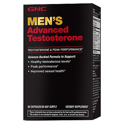 #ad GNC Men#x27;s Advanced Testosterone 60 Capsules Supports Healthy Testosterone Leve $19.98