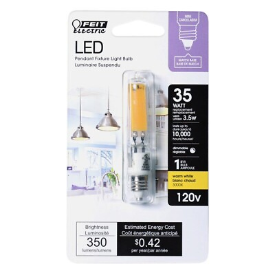 #ad Feit Electric T4 E11 LED Bulb Warm White 35 Watt Equivalence 1 pk Pack of 6 $6.00