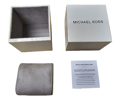 #ad MICHAEL KORS OFF WHITE SILVER THICKER VERSION WATCH GIFT BOX WITH WARRANTY CARD $12.99