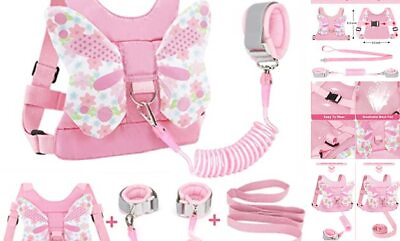 #ad 3 in Toddler Harness Leashes Anti Lost Wrist Link Kids Harness 1 Pink $18.47