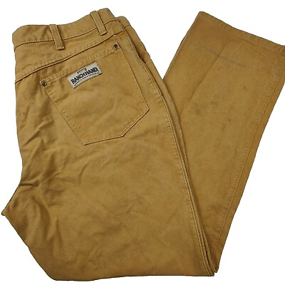 #ad Ranch Hand Jeans W38 L30 Brown Schaefer Dungarees Made In USA Thick Work Farm AU $27.38