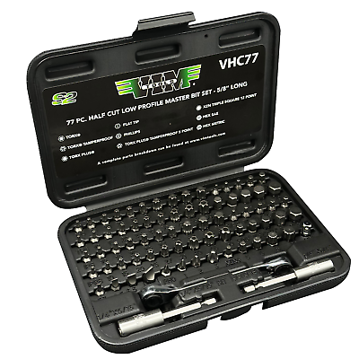 #ad VIM Tools 77 Piece Half Cut Stubby Bit Set VIMVHC77 Brand New $127.24
