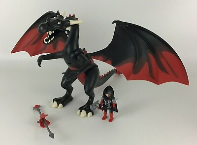 #ad Playmobil 4838 Dragon Land Giant Red Black LED Dragon Complete with Figure 2009 $71.96