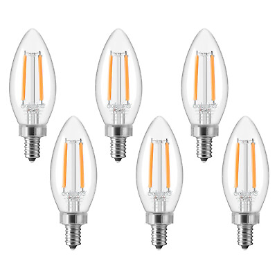 #ad DEWENWILS 5W Vintage Candelabra LED Bulbs DimmableChandelier Light Bulbs 6 Pack $14.44