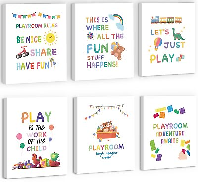 #ad Playroom Decor for KidsInspirational Art PrintColorful Positive Poster Set ... $39.42