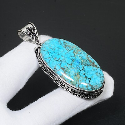 #ad Tibetan Turquoise Natural Gemstone Pendant Handmade 925 Sterling Silver Pendant $14.99