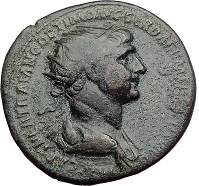 #ad TRAJAN 115AD Rome Dupondius Authentic Ancient Roman Coin FELICITAS i64460 $336.15