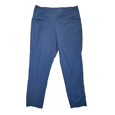 #ad Mountain Hardware Nylon Stretch Climbing Pants Womens L Gray Pull on Zip Pockets $46.50