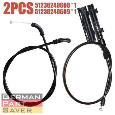 #ad 2PCS FOR BMW 7 E65 750i 760i Engine Hood Release Wire Bowden Cable 51238240608 $18.89
