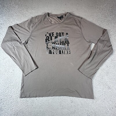 #ad Hugo Boss Mens T Shirt XL Gray Graphic Cotton Long Sleeve $25.90